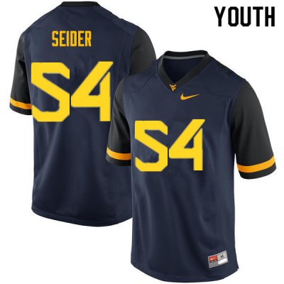 Youth West Virginia Mountaineers NCAA #54 JahShaun Seider Navy Authentic Nike Stitched College Football Jersey YT15N50VU